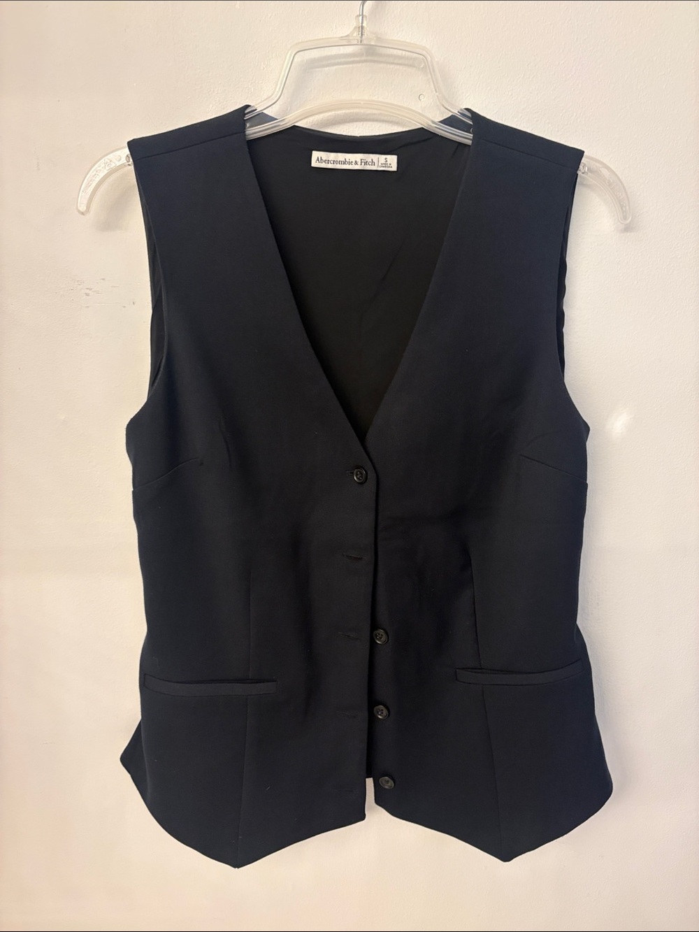 Abercrombie & Fitch Dark Navy Tailored Button Vest